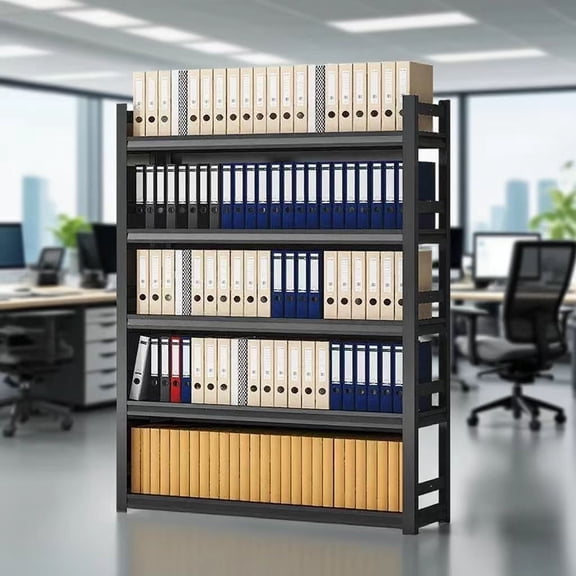 5-Tier Garage Shelving, Heavy Duty Storage Shelves, Adjustable Metal Shelf Unit, Utility Organizer Rack for Office, Basement, Warehouse, Garage, Black