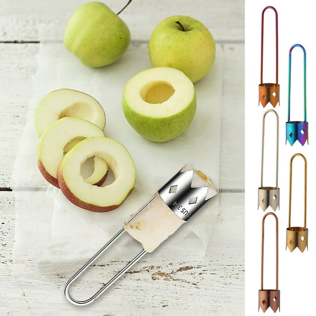 Stainless Steel Fruit & Vegetable Corer Tool - 3.5 Inch Rust-Resistant Hole Digger for Apples, Bitter Melons, Kitchen Prep Gadget with Ergonomic Handle,YISHFHP,Blue