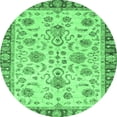 thumbnail image 1 of Ahgly Company Indoor Round Abstract Emerald Green Modern Area Rugs, 8' Round, 1 of 4