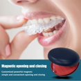 thumbnail image 4 of Retainer Case,Cute Slim Aligner Case Compatible with Invisalign,Customized Magnetic Closure Orthodontic Retainer Box (2 Pack Dark Blue + Red Silicone), 4 of 6