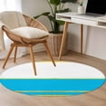 thumbnail image 5 of Gold Line Round Area Rugs 3 ft, Blue Color Block Rectangular Geometric Modern Washable Small Area Rug with Non-Slip Sturdy Edge Binding Round Front Door Mat Floor Carpet for Entryway, 5 of 9