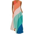 thumbnail image 2 of Dress Women's Fashion Sexy Vintage V Neck Sleeveless Pocket Printed Beach Party Dresses Return Address Labels on Clearance, 2 of 5