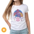 thumbnail image 2 of Del Sol Youth Girls Crew Tee - Believe, White T-Shirt - Changes from Pink & White to Vibrant colors in the Sun - 100% Combed, Ring-Spun Cotton, Short Sleeve, 2 of 3