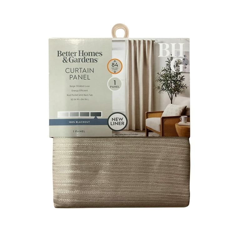 Better Homes & Gardens Striated Luxe Blackout Curtain, 1 Indoor
