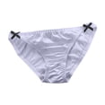thumbnail image 2 of Bloomae Womens Satin Panties Cute Cheeky Underwear for Women String Bikini Briefs Thongs with Side Bowknot Decor, 2 of 9