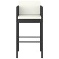 thumbnail image 2 of vidaXL 3 Piece Garden Bar Set with Cushions Poly Rattan Black, 2 of 5
