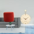 thumbnail image 2 of Dualoai Minimalist Ottoman Footstool Bench with Decorative Wood Wall Clock Modern Nordic Cylinder Stool and Hanging Ornament for Office Bedroom Nursery Apartment, 2 of 7
