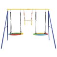 thumbnail image 2 of Heavy-Duty Swing Set,3 in 1 Outdoor Toddler Swing Set for Backyard, Outdoor Toddler Saucer Swing Set for Backyard, Playground Tree Swing Sets with Steel Frames, with Disc Tree Swing Playset, 2 of 9