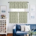 thumbnail image 2 of Green Leaves Kitchen Curtains Sets for Windows 36 Inch Length, Pastoral Rustic Botanical Plant Beige Rod Pocket Window Treatments Tier Curtains and Valances Set for Bedroom/Bathroom, 2 of 8