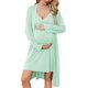thumbnail image 3 of Ekouaer Womens Maternity Nursing Gown and Robe Set Labor Delivery Nuring Nightgowns for Hospital Breastfeeding Robes, 3 of 5