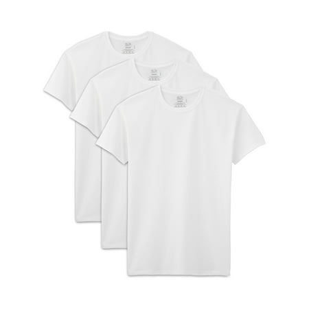 Fruit of the Loom Men's Dual Defense White Crew T-Shirts, 3 (Fruit Of The Loom Best Tag)