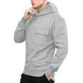 thumbnail image 5 of Plain Pullover Hoodie Mens Casual Fall Winter Hooded Sweatshirt with Pocket Long Sleeve Trendy Tops (3XL, Gray), 5 of 5