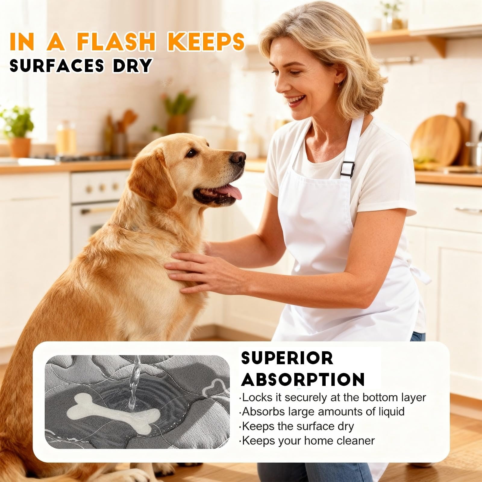 Puppy Pads for Dogs, Washable Puppy Pads with Pheromones, Pee Pads for Dogs & Cats, Durable Leak-Proof & Anti-Slip Pet Training Pads for Home & Travel, Reusable