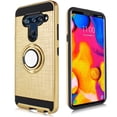 thumbnail image 1 of for 6.4" LG V40 ThinQ Brushed Metal Hybrid Grip Shockproof Ring Kick Stand TPU/Hard Case Gold, 1 of 4