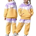 thumbnail image 4 of CUZIBR Girls Christmas Sweatshirt Casual Hoodie Long Sleeve Stylish Ice Cream Print Tops And Wide Leg Trousers Set For Big Boys Youth Relaxed Two Piece Outfit Daily Wear,Purple,2-3 Years, 4 of 8