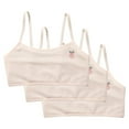 thumbnail image 2 of Cotton Girls Training Bra - 3 Packs Crop Cami Training Bras for Girls with Adjustable Straps Cotton Bra Beige 10-11 Years, 2 of 6