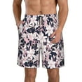 thumbnail image 2 of Uemuo Lilies Flowers Pattern Men's Swim Trunks Hawaiian Beach Bathing Suit Swimsuits Beach Quick-Dry Shorts with Pockets-X-Large, 2 of 9