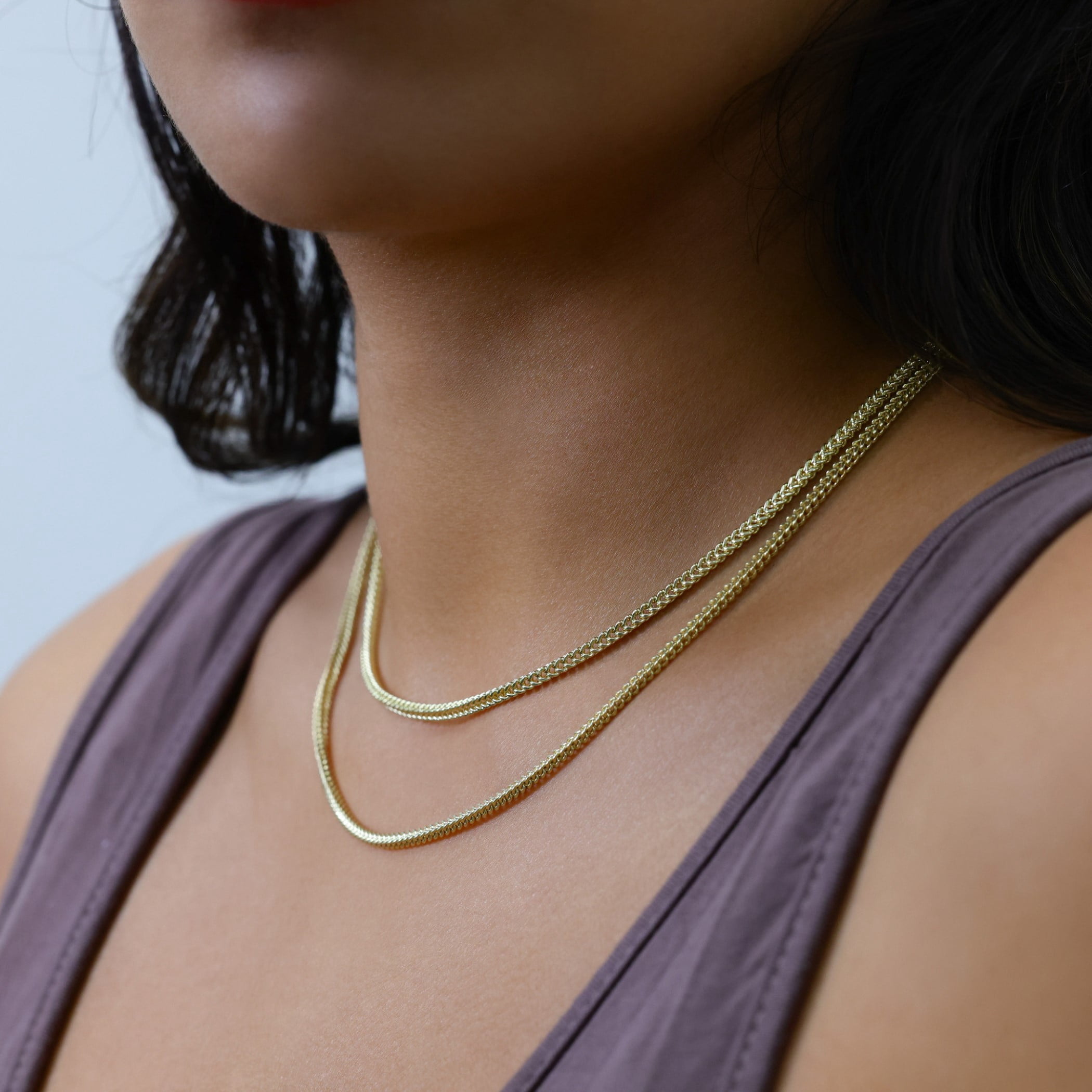 Nuragold 10k Real Yellow Gold Franco Square 2.5mm Box Chain Wheat Chain Necklace (16"-30") Italian Jewelry for Men & Women