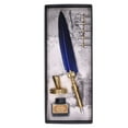 thumbnail image 2 of Feather Pen, Vintage Quill Ink Set Feather Pen with Box Packing Stainless Steel Nib Smooth Writing Wear Resistant Calligraphy Set for Lovers Elders Teachers Present, 2 of 7