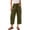 Army Green, variant on Women's Elastic Waist Contrast Stitch Pocket Wide Leg Pants, Breathable Comfort Trousers for Outdoor Activities & Casual Wear Gray S