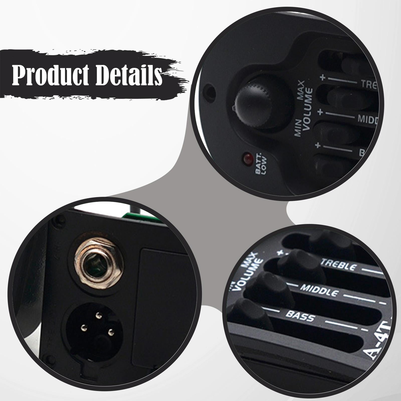 LeeQinersw Acoustic Guitar Pickup Preamp System 4 Band Equalizer Tuner ABS Durable with XLR