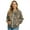 Camo Hunting Forest Branch, variant on Women's Zip Up Bomber Jacket Coat Long Sleeve Cardigan Jacket Slouchy Cropped Coats Lightweight Outerwear Streetwear Fall Winter Tops Clothes, Medium, Pink Leopard Print
