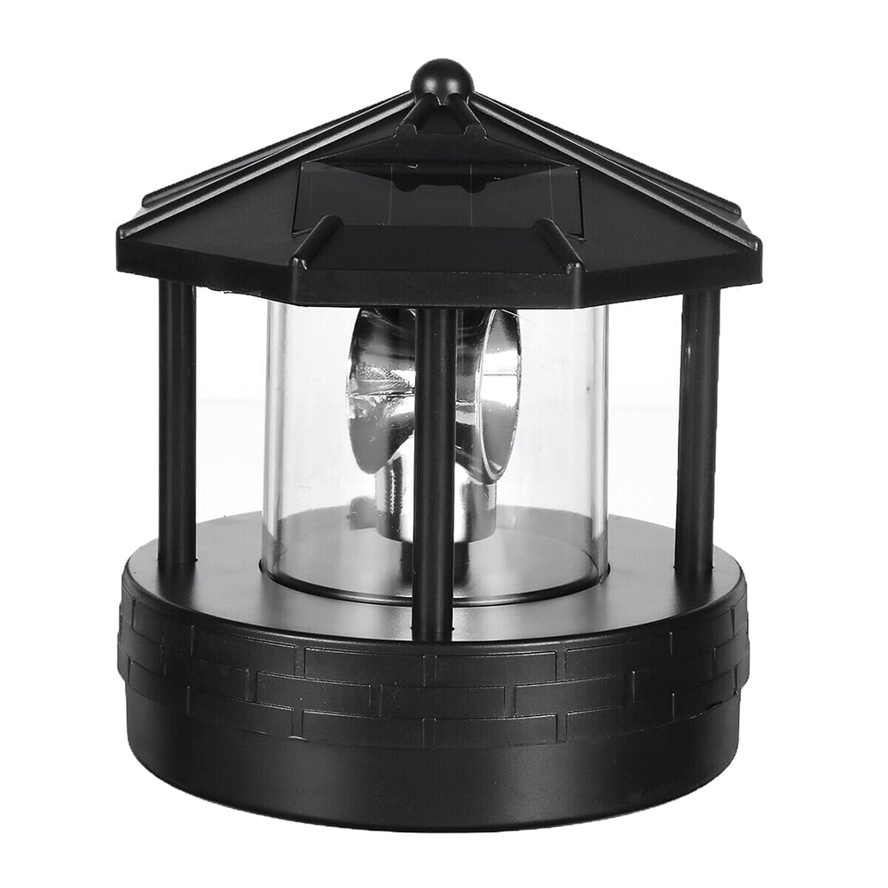 Outdoor Solar LED Rotating Lighthouse Light Garden Yard Lawn Lamp Lighting Decor