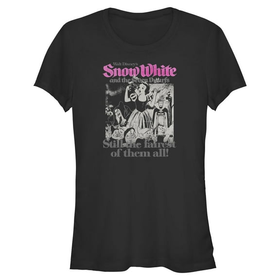 Juniors Snow White and the Seven Dwarfs Black and White Still the Fairest of Them All T Shirt