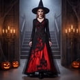 thumbnail image 7 of Witch Gothic Renaissance Dress for Women, Victorian Medieval Cosplay Costume, Vintage Halloween Dress for Cosplay Party, 7 of 7