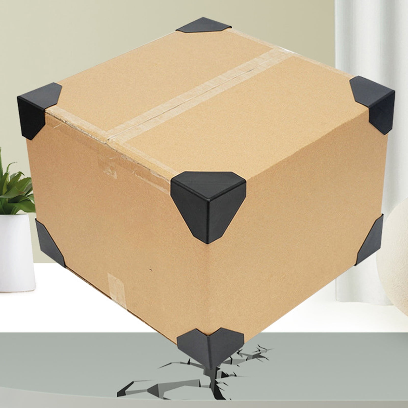 Kripyery 200Pcs Corner Covers Anti-bump Triangular Three Sided Wear-resistant Safe Anti-collision Plastic Packing Shipping Parcel Courier Box Edge Guards House Moving