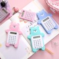 thumbnail image 2 of Basic Calculator Creative 8-Digit Display Beginner Portable Cartoon Bear Style Calculator Rubber Button Pocket Size Calculator for Desktop Home Office Students School Supplies, 2 of 3