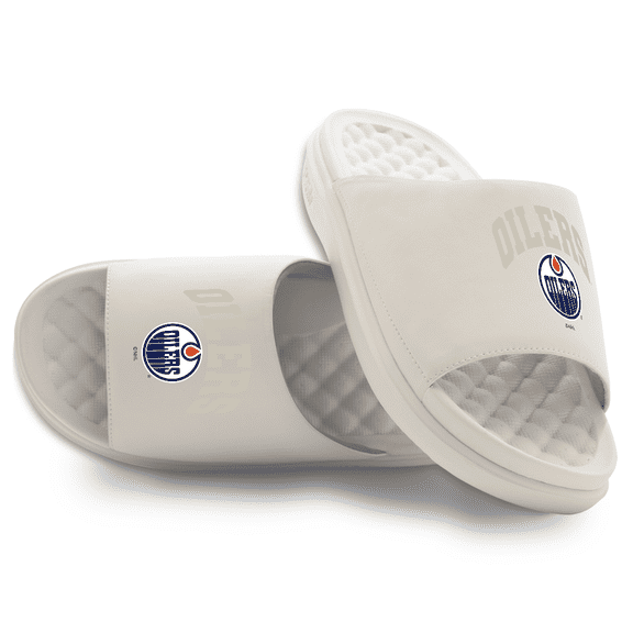 Unisex ISlide Cream Edmonton Oilers Tonal Pop Motive Slide Sandals