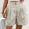 thumbnail image 3 of yillto Womens Dressy Trousers Shorts Pleated High Waist Summer Casual Business Short Pants with Pockets, 3 of 8