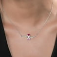 thumbnail image 3 of Gem Stone King 925 Silver and 10K Yellow Gold Necklace Pink Moissanite Created Ruby (1.16 Cttw), 3 of 4