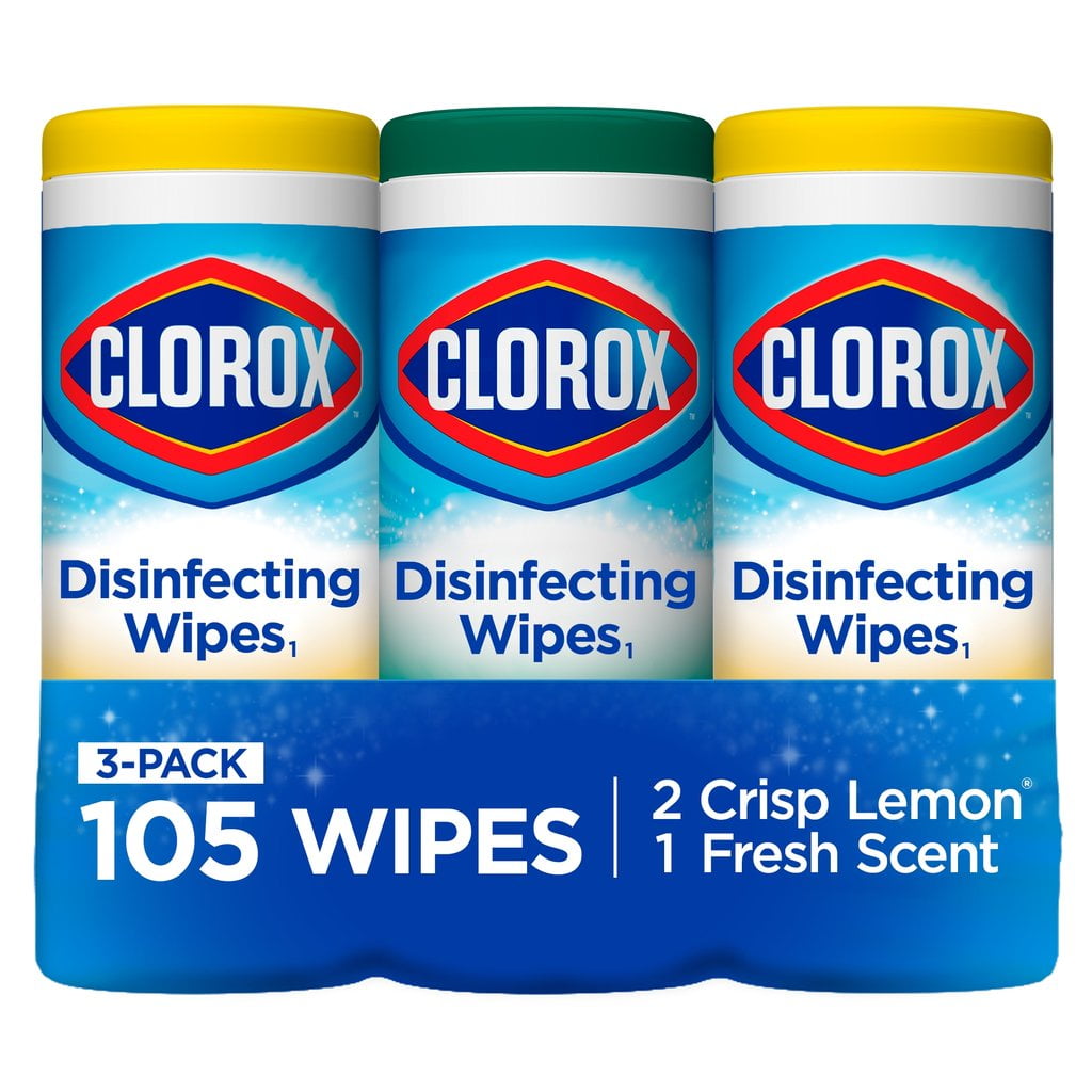 Clorox Cleaning Wipes Lemon & Fresh Scent Variety, 3 Pack 105 Wipes