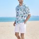 thumbnail image 4 of Camisa de manga corta para hombre, camiseta holgada de estilo hawaiano para playa de verano para vacaciones de viaje, 4 of 7