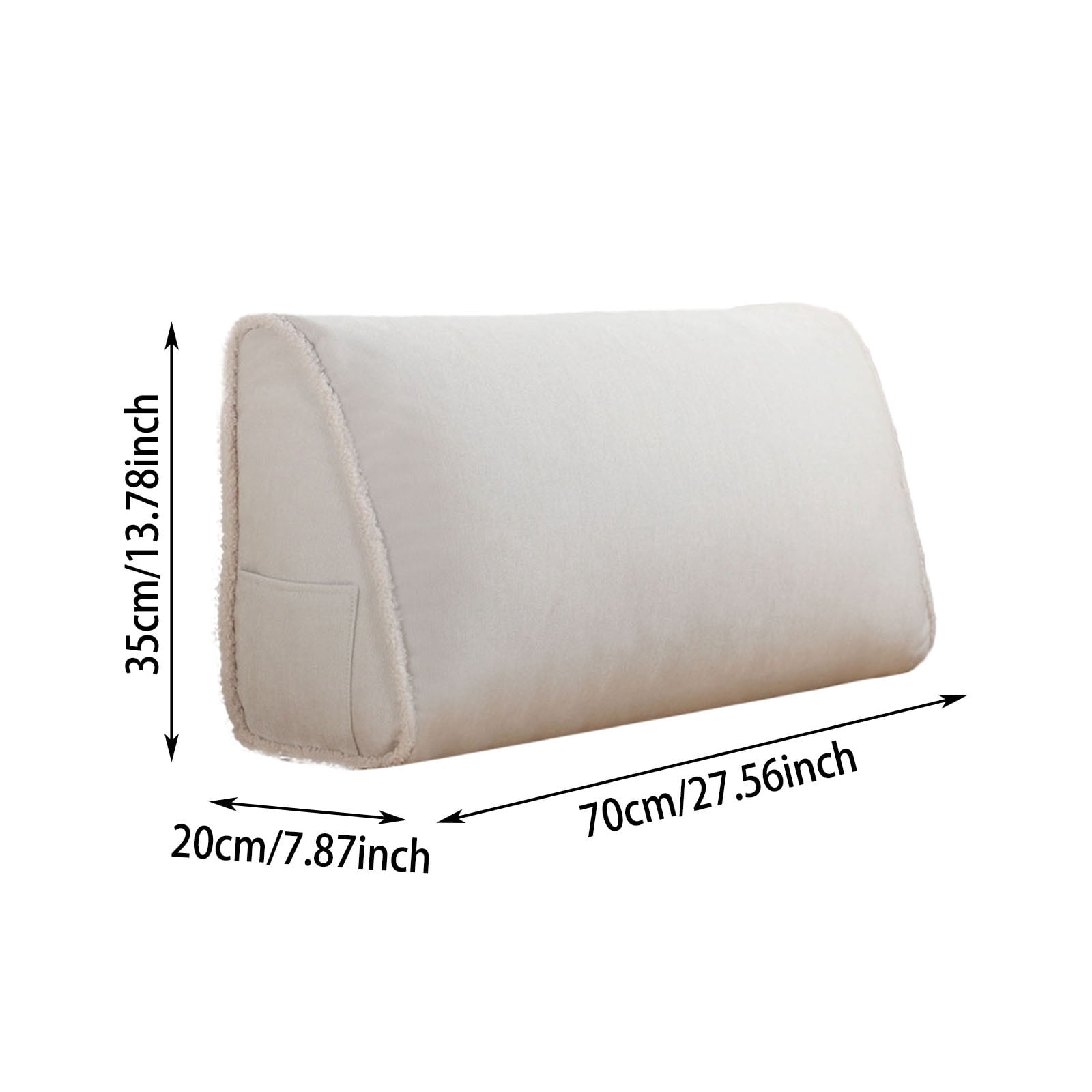 Velvet Headboard Wedge Pillow King Double Size Backrest Cushion for Bed with Removable Washable Cover Bedside Support Bolster Reading Pillow for Daybed Bunk Bed Dorm