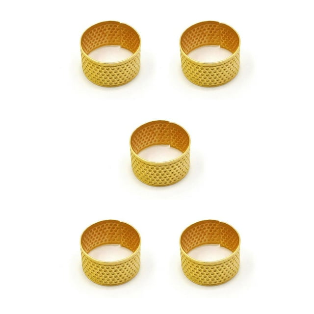 ZheElen Bagues à Tricoter Doigt pour Protection Dé à Coudre Boucle de Couture Réglable Accessoires d'Aiguille Ménagers Outils de Crochet Travail Manuel Bague Or Normale 5ensemble