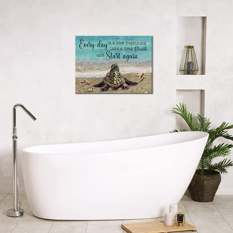 Beach Bath Quotes Amazon.com: Shuweienphant Sea Turtle Ocean Wall Art