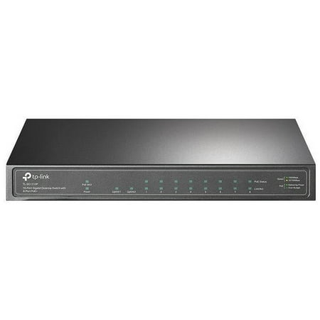 UPC: 0845973095055 | TP-Link 8 Port Gigabit PoE Switch | 8 PoE+ Ports @63W  w/ 1 Gigabit Port and 1 SFP Slot | Desktop | Plug & Play | Support QoS and IGMP (TL-SG1210P)