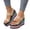 Khaki, variant on Women's Summer Sandals Rainbow Sole Slide On Wedge Heels Lightweight Foam Comfortable Beach Flip Flops for Casual Outings