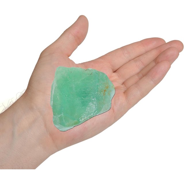 Erliway 2-3'' Green Fluorite Raw Crystals, Natural Rough Crystals and Healing Stones, Crystal Rocks and Gemstones for Tumbling Cabbing Fountain Rocks Decoration Wire Wrapping Reiki (0.15-0.22lb)