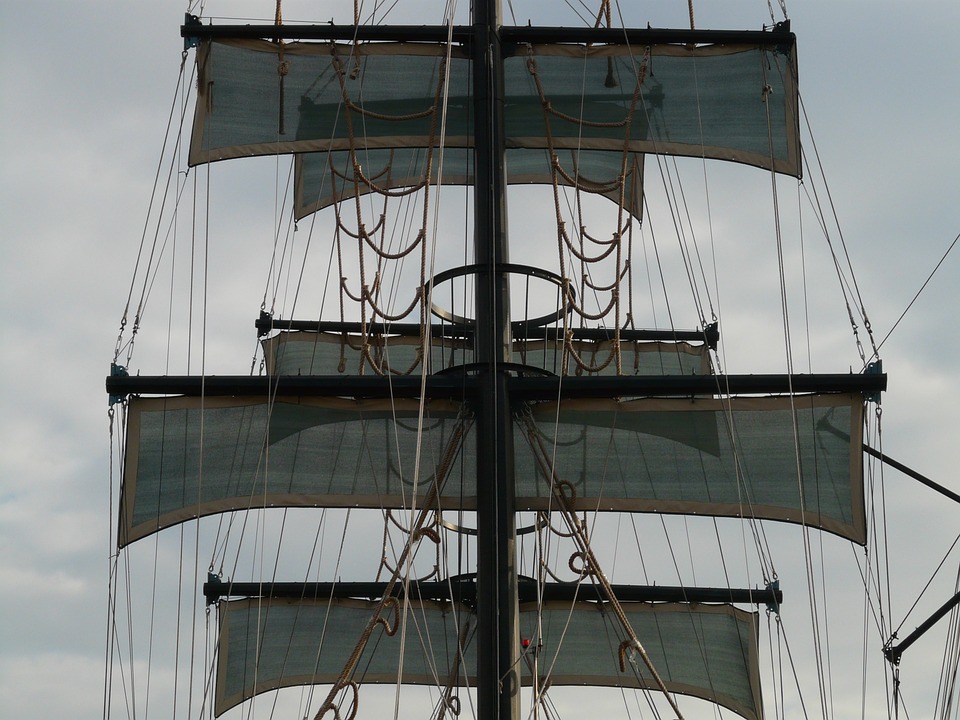 Canvas Print Hoisted Ship Hoist Sail Rigging Sailing Vessel Stretched