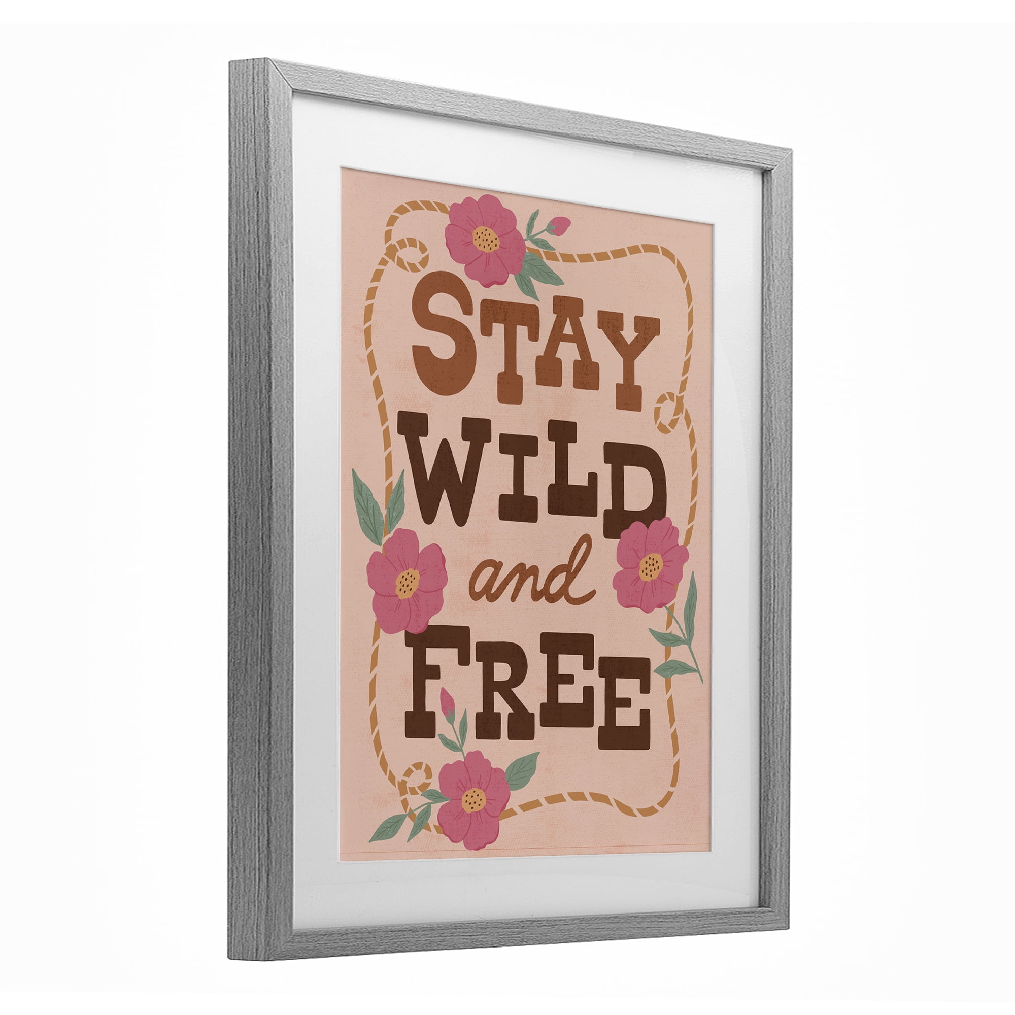 Stupell Industries Wild & Free Boho Girl Gray Framed Print Under Glass, design by Nina Seven