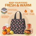thumbnail image 5 of Pioneer Flower Floral Print Pattern Insulated Lunch Bag for Women Men, Large Portable Soft Cooler Tote, Thermal Food Storage Bag with Pearl Cotton, 8.66L, 8.75"x5.75"x9.5", 5 of 6