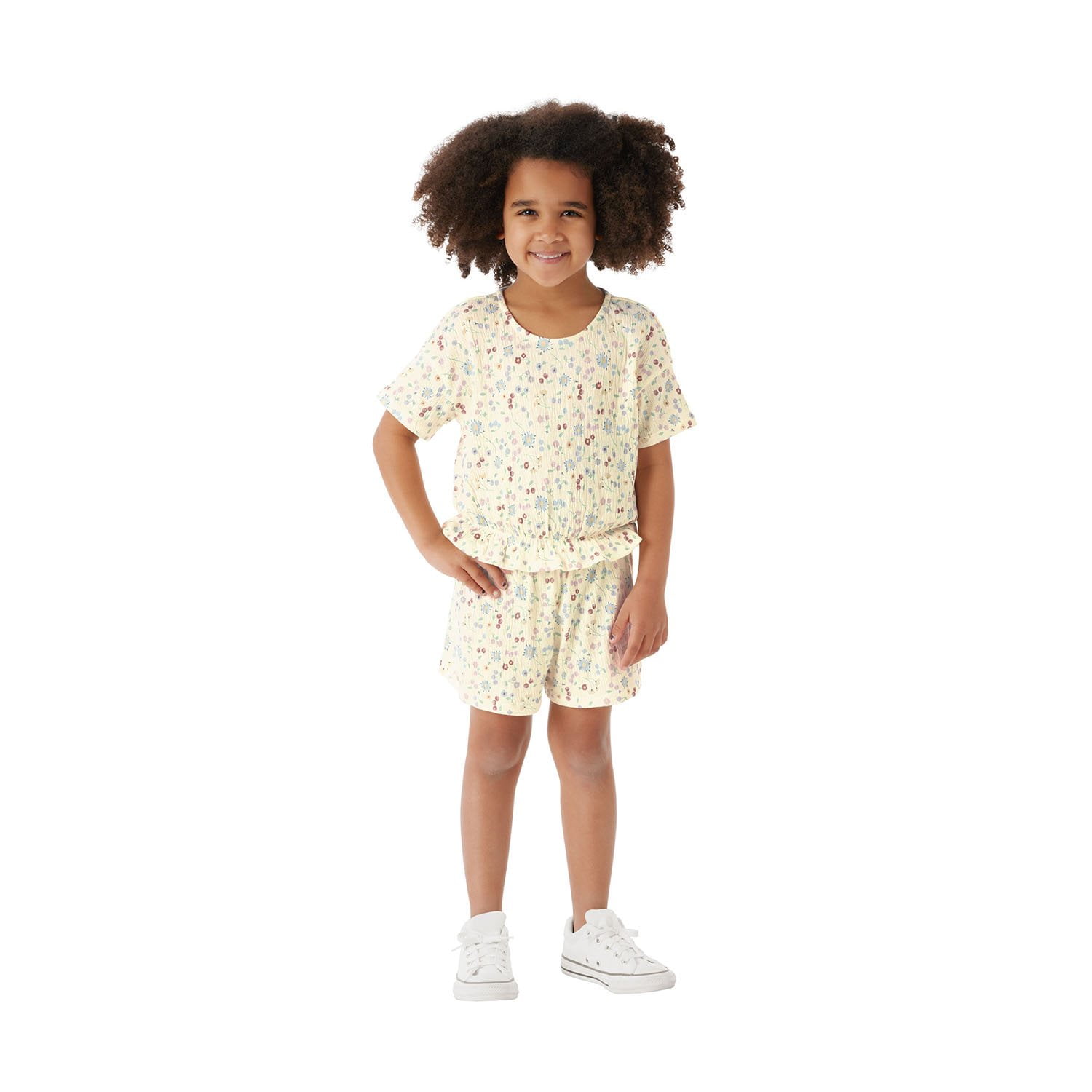 kids＊mom select shop様 Member's Mark Toddler Girls 2-Piece Crinkle Knit Playwear