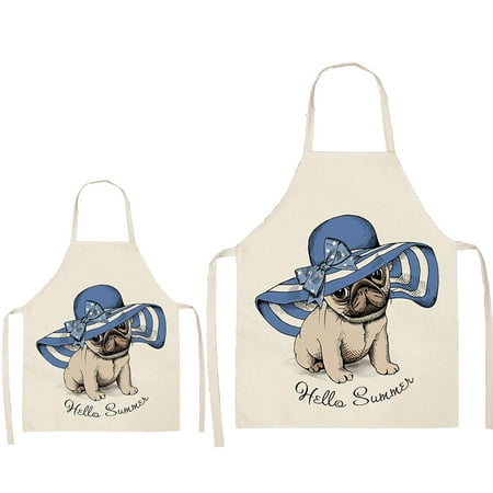 

Kitchen Set Kitchen Must Haves Kitchen Gadgets Best Sellers 2022 DOG PUG Printed Cotton Linen Sleeveless Apron Kitchen S