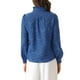 thumbnail image 3 of Blusa de manga larga INSPIRE CHIC para mujer, con volantes, cuello en V, casual, de oficina, con ojales, color azul real, 3 of 5
