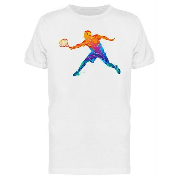 Abstract Colored Tennis Player T-Shirt Men -Image by Shutterstock, Male XX-Large