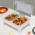 thumbnail image 2 of Miumaeov 9L/9QTStainless Steel Chafing Dish Buffet Servers Warmers Warming Trays, 2 of 9